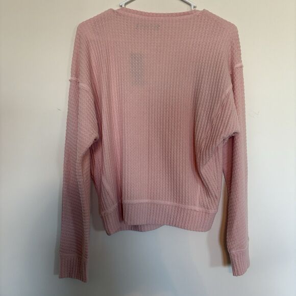 Abercrombie & Fitch Waffle Knit V-Neck Sweater Top Long Sleeve Size Small NWT - Picture 3 of 9